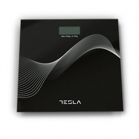 Ζυγαριά μπάνιου Tesla BS102B, Μέγιστο βάρος 180 κιλά, Ψηφιακή, 30x30 εκ., Μαύρο