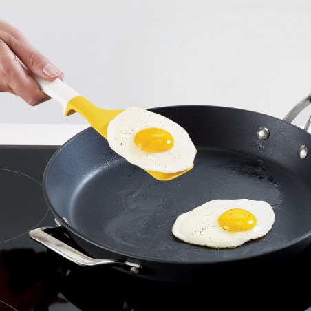 Σπάτουλα Joseph Joseph Elevate 20122, 6.2x31x2 cm, ανθεκτική στη θερμότητα έως 270C, ενσωματωμένο στήριγμα, χωρίς BPA, κίτρινο/λευκό