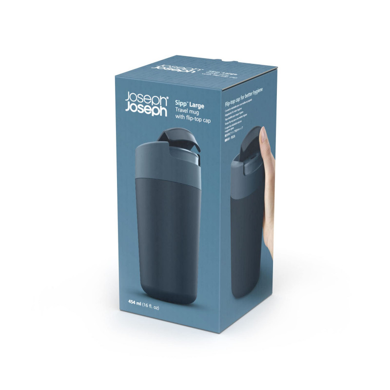 Θερμός Joseph Joseph Sipp 81132, Καπάκι που σφραγίζεται, 454 ml, χωρίς BPA, πολυπροπυλένιο, μπλε