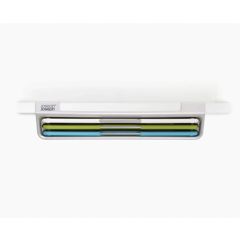 Σετ Επιφάνεια Κοπής Joseph Joseph Folio Slim 60199, 3 τμχ, Διπλής όψης, Βάση κάτω από το ράφι, Ασημί