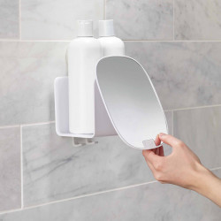 Βάση μπάνιου με καθρέφτη Joseph Joseph EasyStore 70547, Κρεμαστά άγκιστρα, Βεντούζα, Λευκό