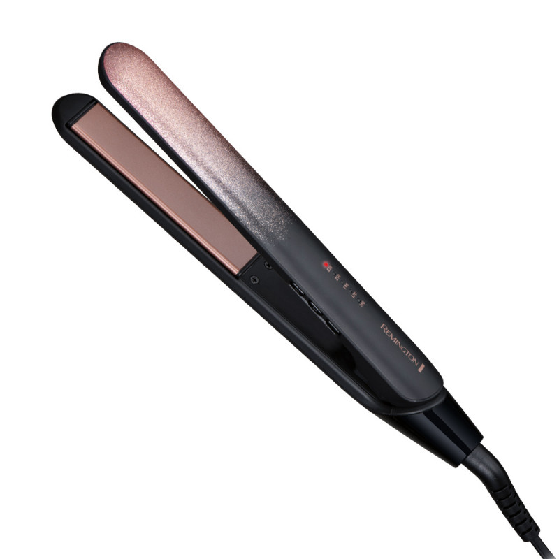 Ισιωτική μαλλιών Remington S5305 Rose Shimmer, 150-230C, Κεραμικές πλάκες Advanced Ceramic, σύστημα Turbo, Μαύρο/Ροζ