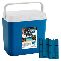 Σετ Φορητό ψυγείο + Coolers ATLANTIC, 24 λίτρα, Παθητική, Ψύξη, 2 Ψυγεία 400 ml, BPA Free, Μπλε