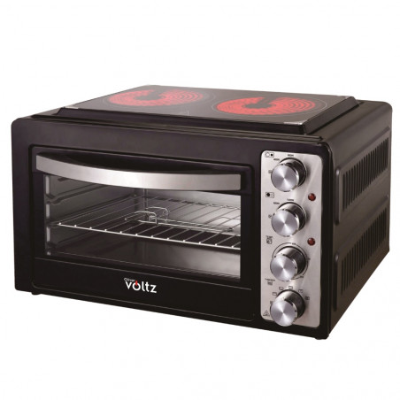 Φουρνάκι με κεραμική εστία Oliver Voltz OV51441A38, 38 l, 3100W, 100-230C, Convection, Συνδυασμός εστίας και φούρνου, Μαύρο