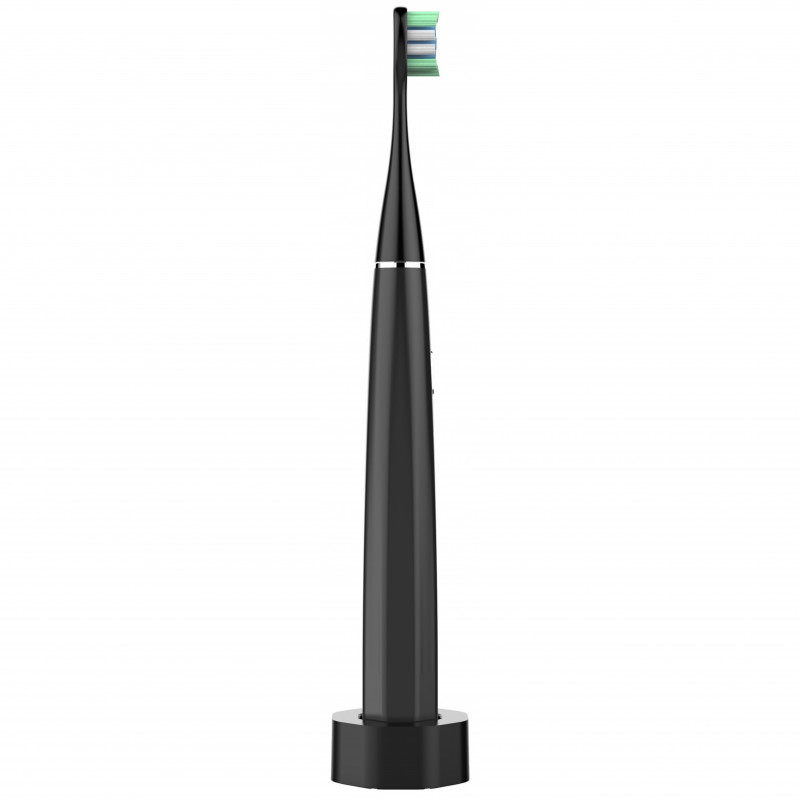 Ηλεκτρική ηχητική οδοντόβουρτσα AENO DB2S ADB0002S, SMART, 46000 RPM, IPX7, 3 μύτες, 12 προγράμματα, Έως και 90 ημέρες με μία φόρτιση, Μαύρο