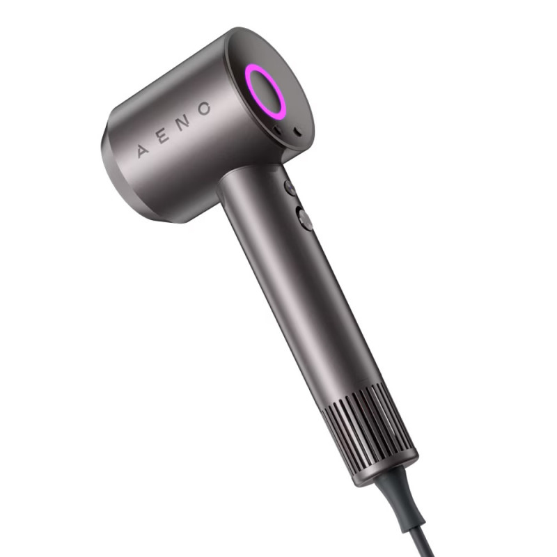 Πιστολάκι μαλλιών AENO HD1 AHD0001, 1500W, Ιονισμός, Μοτέρ χωρίς ψήκτρες, Αισθητήρας NTC, Γκρι/Μαύρο