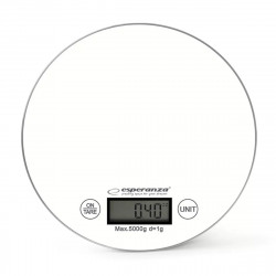 Ζυγός κουζίνας Esperanza EKS003KW, λειτουργία ΤΑΡΑ, οθόνη LCD, 5 kg, Λευκό