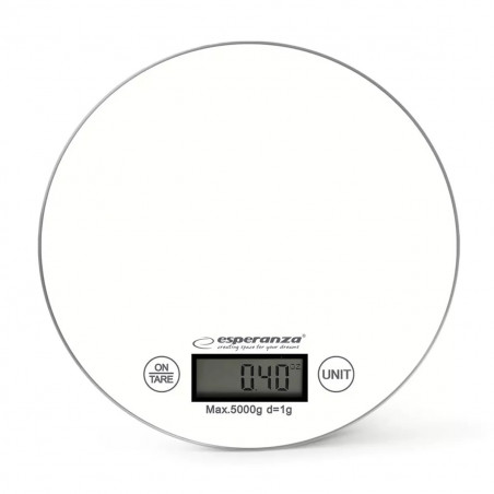 Ζυγός κουζίνας Esperanza EKS003KW, λειτουργία ΤΑΡΑ, οθόνη LCD, 5 kg, Λευκό