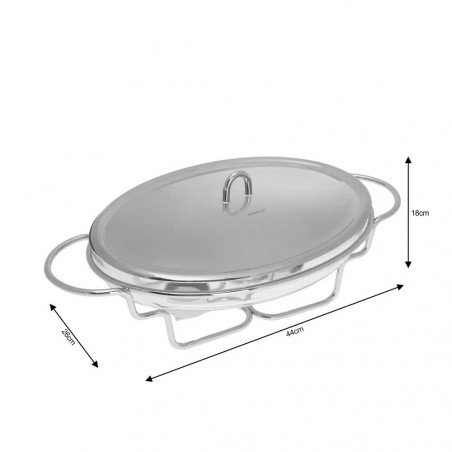 Kinghoff KH 1411 εστία, Οβάλ, 3 λίτρα, Ατσάλινο καπάκι, Γυαλί