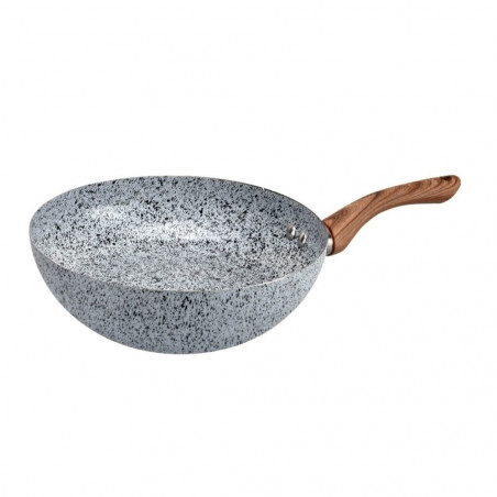 Oliver Voltz Siena wok OV51320J26H, 26 cm, Βαθύ, Μαρμάρινη επίστρωση, Επαγωγή, Χωρίς PFOA, Ανοιχτό γκρι