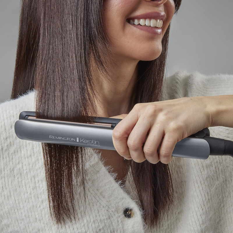 Πρέσα μαλλιών Remington S8598 Keratin Protect Intelligent, 150-230 C, Κεραμικό, Γκρι