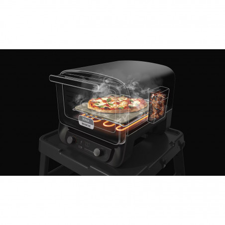 Ηλεκτρικός φούρνος Ninja Woodfire OO101EU, 2400W, 8 προγράμματα, Χρονοδιακόπτης, Οθόνη LED, Αυτόματη απενεργοποίηση, Κόκκινο/Μαύρο