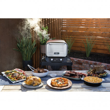 Ηλεκτρικός φούρνος Ninja Woodfire OO101EU, 2400W, 8 προγράμματα, Χρονοδιακόπτης, Οθόνη LED, Αυτόματη απενεργοποίηση, Κόκκινο/Μαύρο