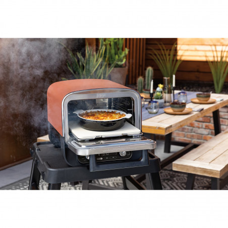 Ηλεκτρικός φούρνος Ninja Woodfire OO101EU, 2400W, 8 προγράμματα, Χρονοδιακόπτης, Οθόνη LED, Αυτόματη απενεργοποίηση, Κόκκινο/Μαύρο