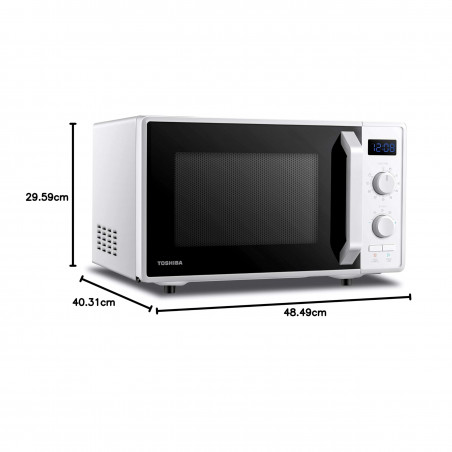 Φούρνος μικροκυμάτων Toshiba MW2-AG23PWH 23 L, 900W, Γκριλ 1000W, Ψηφιακή οθόνη, Χρονοδιακόπτης, Λευκό