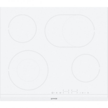 Κεραμική ενσωματωμένη εστία Gorenje ECT643WCSC, 7000W, 4 ζώνες Highlight, 8 επίπεδα, BoilControl, StopGo, Λευκό