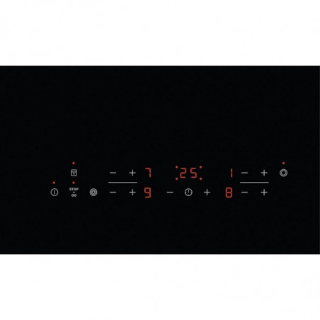 Κεραμική ενσωματωμένη εστία Electrolux EHF6343FOK, 6400W, 4 ζώνες, 9 επίπεδα, Stop & Go, Χρονόμετρο, Μαύρο