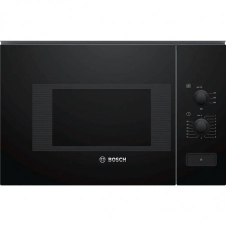 Εντοιχιζόμενος φούρνος μικροκυμάτων Bosch BFL520MB0, 20 λίτρα, 800 W, 5 επίπεδα, Βοηθός καθαρισμού, Αυτόματη απενεργοποίηση, Μαύρος