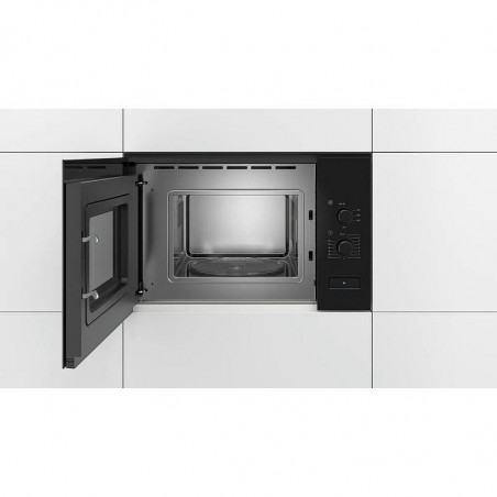 Εντοιχιζόμενος φούρνος μικροκυμάτων Bosch BFL520MB0, 20 λίτρα, 800 W, 5 επίπεδα, Βοηθός καθαρισμού, Αυτόματη απενεργοποίηση, Μαύρος
