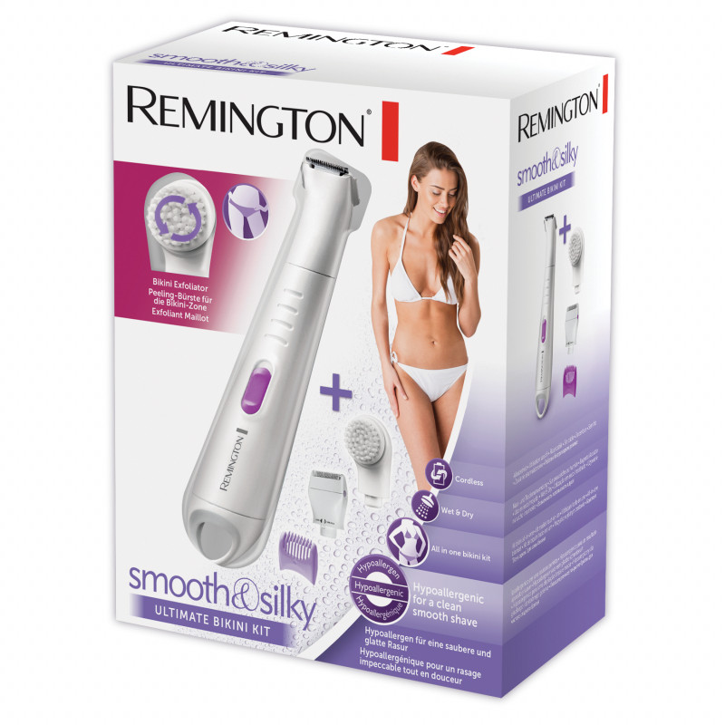 Γυναικείο τρίμερ για μπικίνι Remington Smooth and Silky WPG4035, 0,00-6 mm, 30 λεπτά λειτουργίας, 3 εξαρτήματα, Ασύρματο, Λευκό