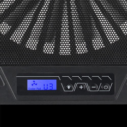 Βάση Laptop Cooler Esperanza Alize EGC101, 800 RPM, 6 επίπεδα, RGB, οθόνη LCD, USB, Μαύρο