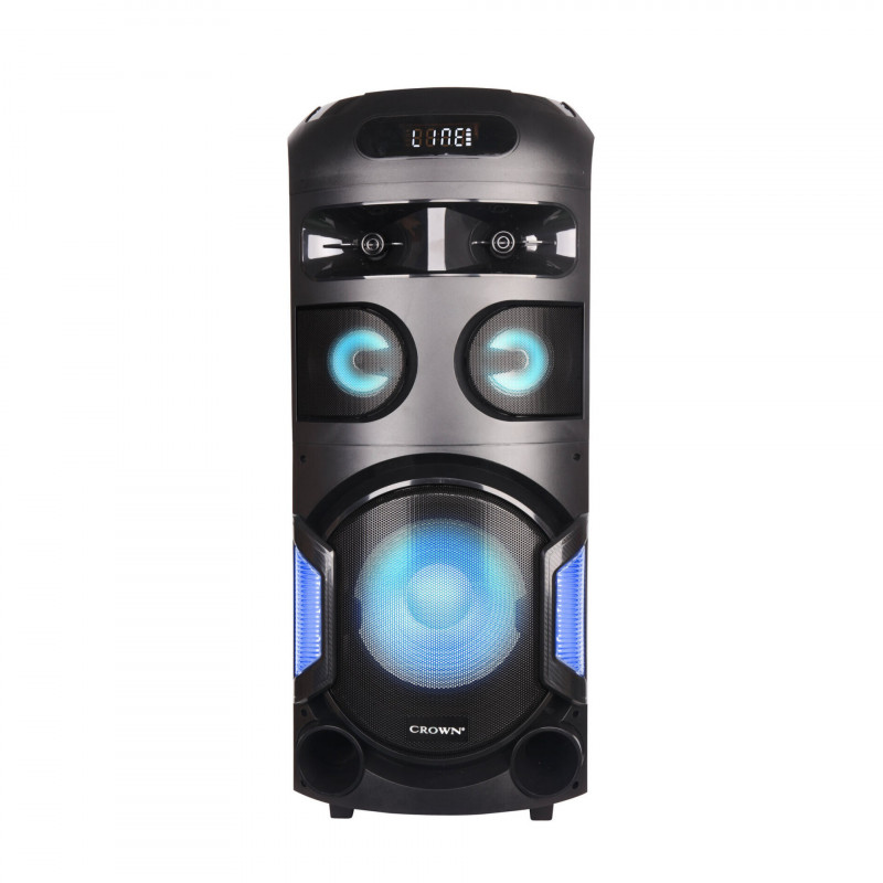 Ηχοσύστημα Crown GTB-602TW, 350W, Οθόνη LCD, Δέκτης, SD, Bluetooth, Φόρτιση τηλεφώνου, Μικρόφωνο, Κιθάρα, Μαύρο