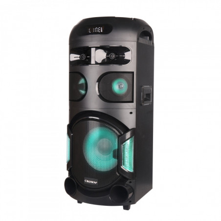 Ηχοσύστημα Crown GTB-602TW, 350W, Οθόνη LCD, Δέκτης, SD, Bluetooth, Φόρτιση τηλεφώνου, Μικρόφωνο, Κιθάρα, Μαύρο