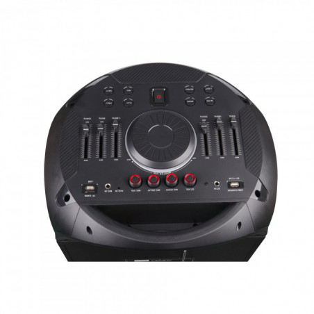 Ηχοσύστημα Crown GTB-602TW, 350W, Οθόνη LCD, Δέκτης, SD, Bluetooth, Φόρτιση τηλεφώνου, Μικρόφωνο, Κιθάρα, Μαύρο