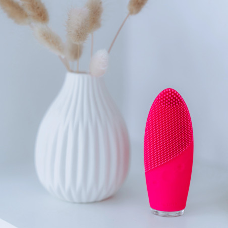 Ηχιτική βούρτσα καθαρισμού προσώπου Beautifly B-Fresh Slim Sonic Facial Brush, 8000 rpm/min, 9 επίπεδα, 2 λειτουργίες, σιλικόνη ιατρικού βαθμού, IPX7, ροζ