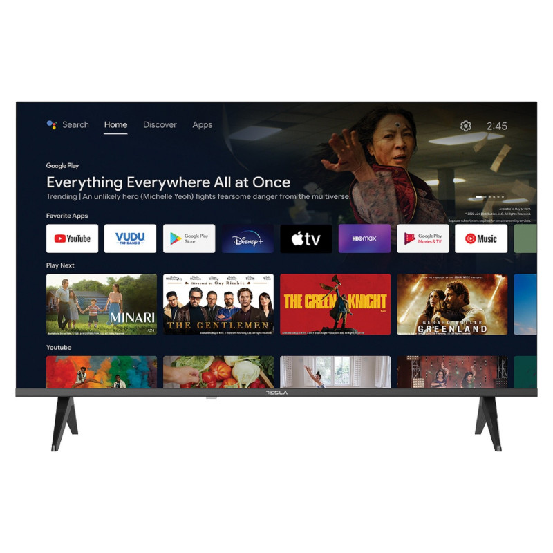 TV Tesla Series 6 40E635BFS, 40", Smart Android, Full HD 1920 x 1080, Wi-Fi, Bluetooth, Class E, Μαύρο