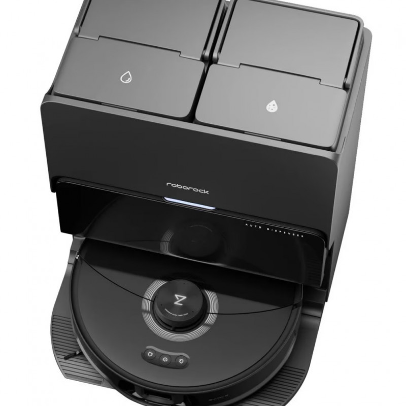 Ρομποτική ηλεκτρική σκούπα Roborock S8 MaxV Ultra S8MVU52-00, 69W, 10000 Pa, Lidar, Wi-Fi, Φωνητικές εντολές, 5200 mAh, 3D χαρτογράφηση, Αυτονομία έως 180 λεπτά, Μαύρο