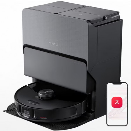 Ρομποτική ηλεκτρική σκούπα Roborock S8 MaxV Ultra S8MVU52-00, 69W, 10000 Pa, Lidar, Wi-Fi, Φωνητικές εντολές, 5200 mAh, 3D χαρτογράφηση, Αυτονομία έως 180 λεπτά, Μαύρο