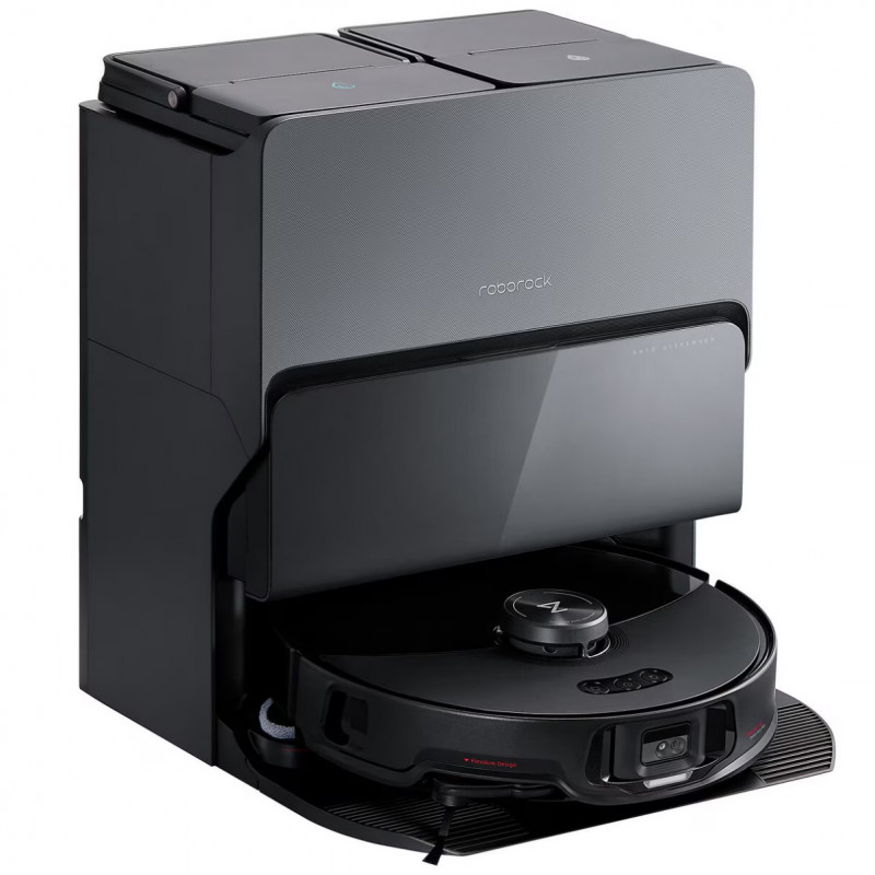 Ρομποτική ηλεκτρική σκούπα Roborock S8 MaxV Ultra S8MVU52-00, 69W, 10000 Pa, Lidar, Wi-Fi, Φωνητικές εντολές, 5200 mAh, 3D χαρτογράφηση, Αυτονομία έως 180 λεπτά, Μαύρο