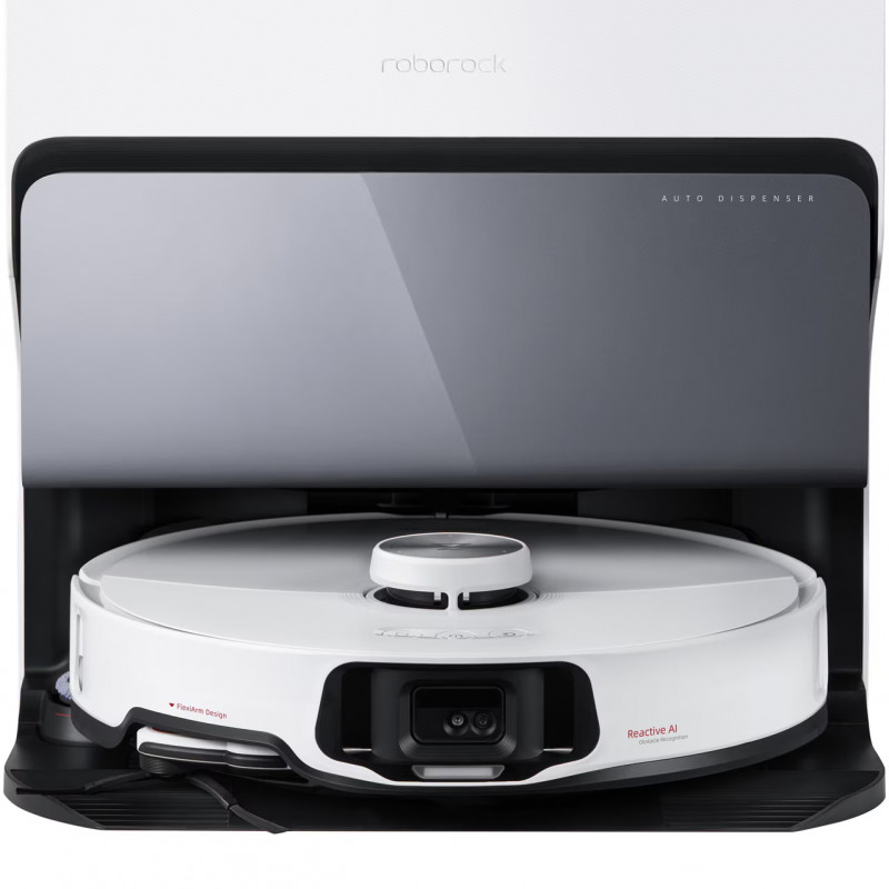Ρομποτική ηλεκτρική σκούπα ROBOROCK S8 MaxV Ultra S8MVU02-00, 69 W, 10000 Pa, Lidar, Wi-Fi, Φωνητικές εντολές, 5200 mAh, 3D χαρτογράφηση, Αυτονομία έως 180 λεπτά, Λευκό