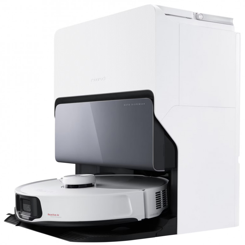 Ρομποτική ηλεκτρική σκούπα ROBOROCK S8 MaxV Ultra S8MVU02-00, 69 W, 10000 Pa, Lidar, Wi-Fi, Φωνητικές εντολές, 5200 mAh, 3D χαρτογράφηση, Αυτονομία έως 180 λεπτά, Λευκό