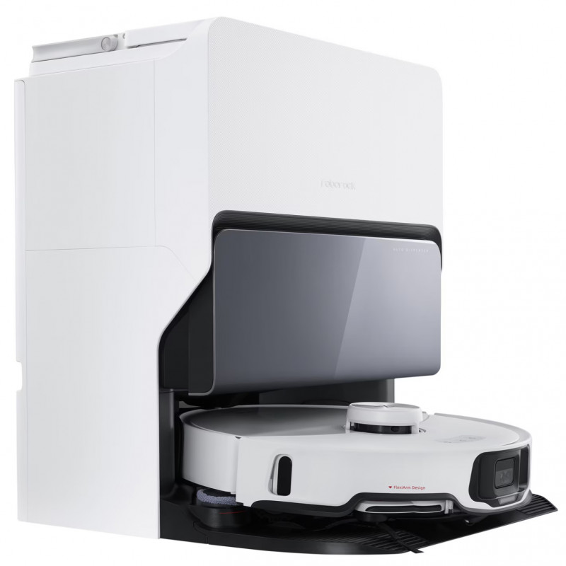 Ρομποτική ηλεκτρική σκούπα ROBOROCK S8 MaxV Ultra S8MVU02-00, 69 W, 10000 Pa, Lidar, Wi-Fi, Φωνητικές εντολές, 5200 mAh, 3D χαρτογράφηση, Αυτονομία έως 180 λεπτά, Λευκό