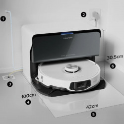 Ρομποτική ηλεκτρική σκούπα ROBOROCK S8 MaxV Ultra S8MVU02-00, 69 W, 10000 Pa, Lidar, Wi-Fi, Φωνητικές εντολές, 5200 mAh, 3D χαρτογράφηση, Αυτονομία έως 180 λεπτά, Λευκό