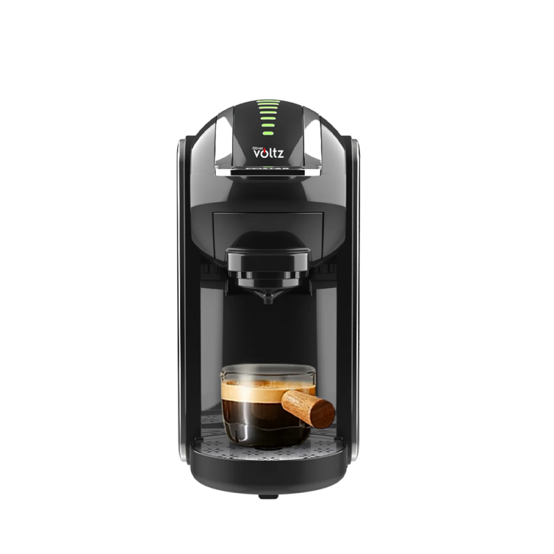 Μηχανή Espresso 8 σε 1 Oliver Voltz OV51171K8R, 1450W, 0,8 l, 5 αντάπτορες, 19 bar, 7 επίπεδα καφέ, Μαύρο/Ασημί