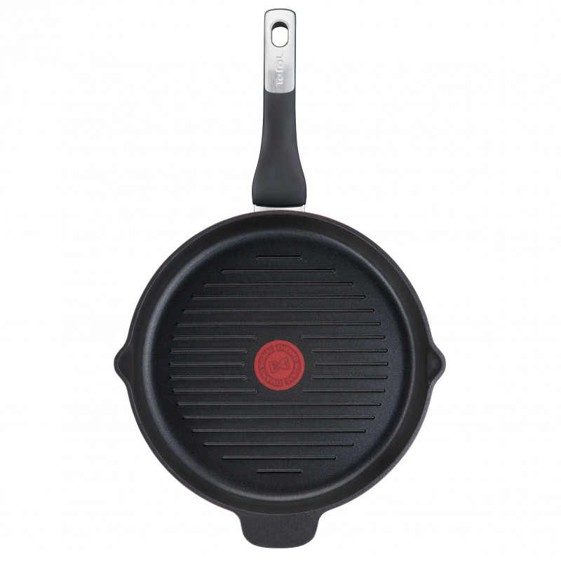 Tefal Grill Pan E2294074 GRILP 26 RND IC G6 UNLIMITED CA, 26 cm, Thermo-Signal & Fusion, χωρίς PFOA, επαγωγή, Μαύρο