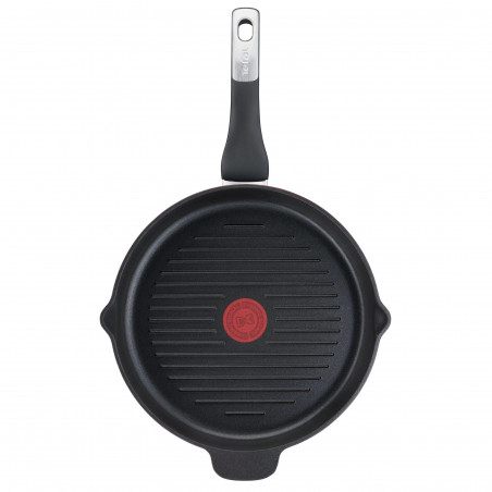 Tefal Grill Pan E2294074 GRILP 26 RND IC G6 UNLIMITED CA, 26 cm, Thermo-Signal & Fusion, χωρίς PFOA, επαγωγή, Μαύρο