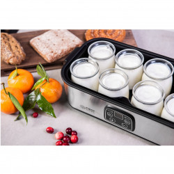 Γιαουρτομηχανή First Austria FA-5120-2, 8 ποτήρια 190ml, 30W, Οθόνη LCD, Χρονοδιακόπτης, Ανοξείδωτο/Μαύρο