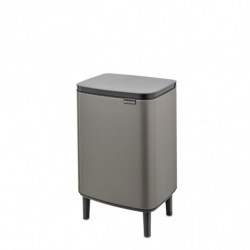 Κάδος απορριμμάτων Brabantia Bo Small Hi 12L, Ομαλό και αθόρυβο άνοιγμα, Αντιολισθητική βάση, Γκρι