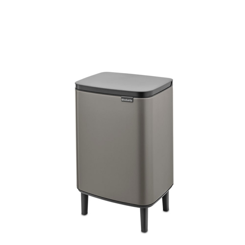 Κάδος απορριμμάτων Brabantia Bo Small Hi 12L, Ομαλό και αθόρυβο άνοιγμα, Αντιολισθητική βάση, Γκρι