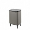 Κάδος απορριμμάτων Brabantia Bo Small Hi 12L, Ομαλό και αθόρυβο άνοιγμα, Αντιολισθητική βάση, Γκρι