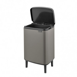 Κάδος απορριμμάτων Brabantia Bo Small Hi 12L, Ομαλό και αθόρυβο άνοιγμα, Αντιολισθητική βάση, Γκρι
