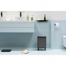 Κάδος απορριμμάτων Brabantia Bo Small Hi 12L, Ομαλό και αθόρυβο άνοιγμα, Αντιολισθητική βάση, Γκρι