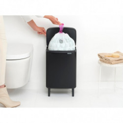 Κάδος απορριμμάτων Brabantia Bo Small Hi 12L, Ομαλό και αθόρυβο άνοιγμα, Μαύρο ματ