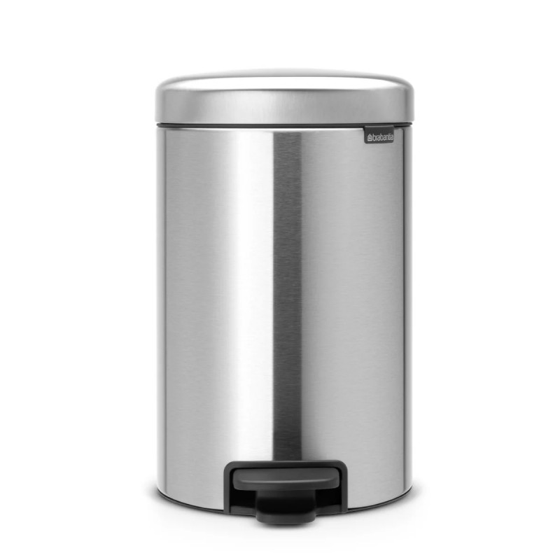 Κάδος Απορριμμάτων Πεντάλ Brabantia NewIcon 12L, Εύκολο κλείσιμο, Αντιολισθητική βάση, Inox/Ματ