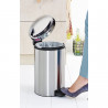 Κάδος Απορριμμάτων Πεντάλ Brabantia NewIcon 12L, Εύκολο κλείσιμο, Αντιολισθητική βάση, Inox/Ματ