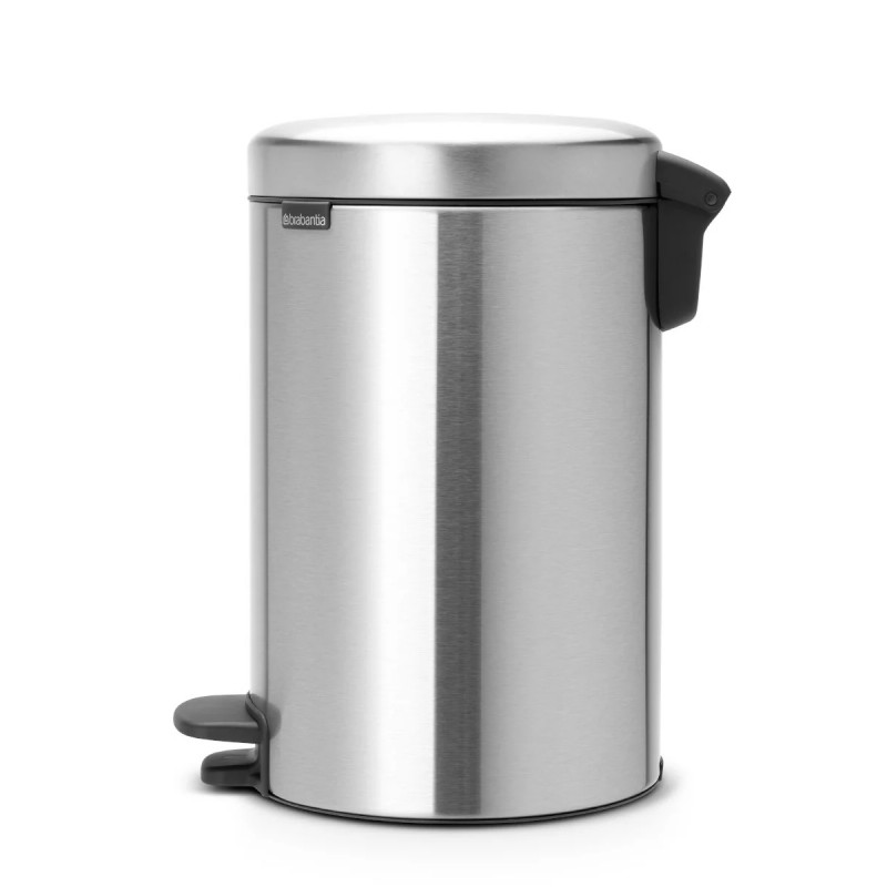 Κάδος Απορριμμάτων Πεντάλ Brabantia NewIcon 12L, Εύκολο κλείσιμο, Αντιολισθητική βάση, Inox/Ματ